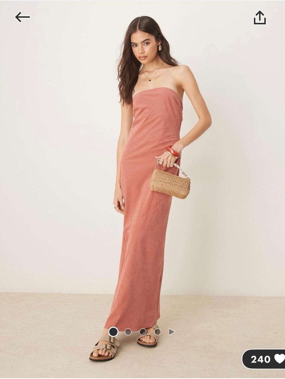 ASOS Strapless Maxi Dress in Rosewood